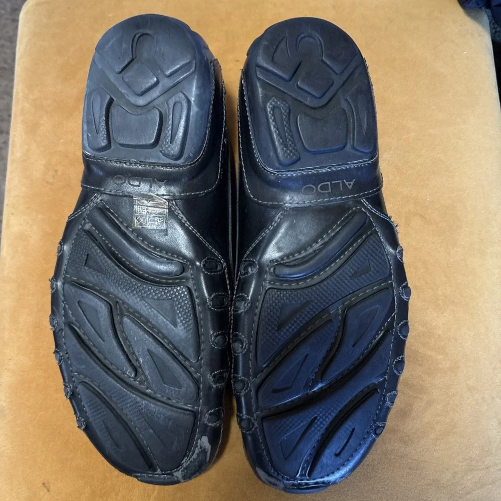 ALDO Men's Sz 9 Or 42 Leather Loafer Shoes Black‎